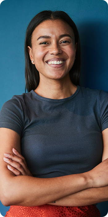 woman smiling with confidence
